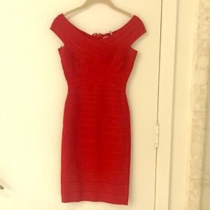 Classic Red Herve Leger dress